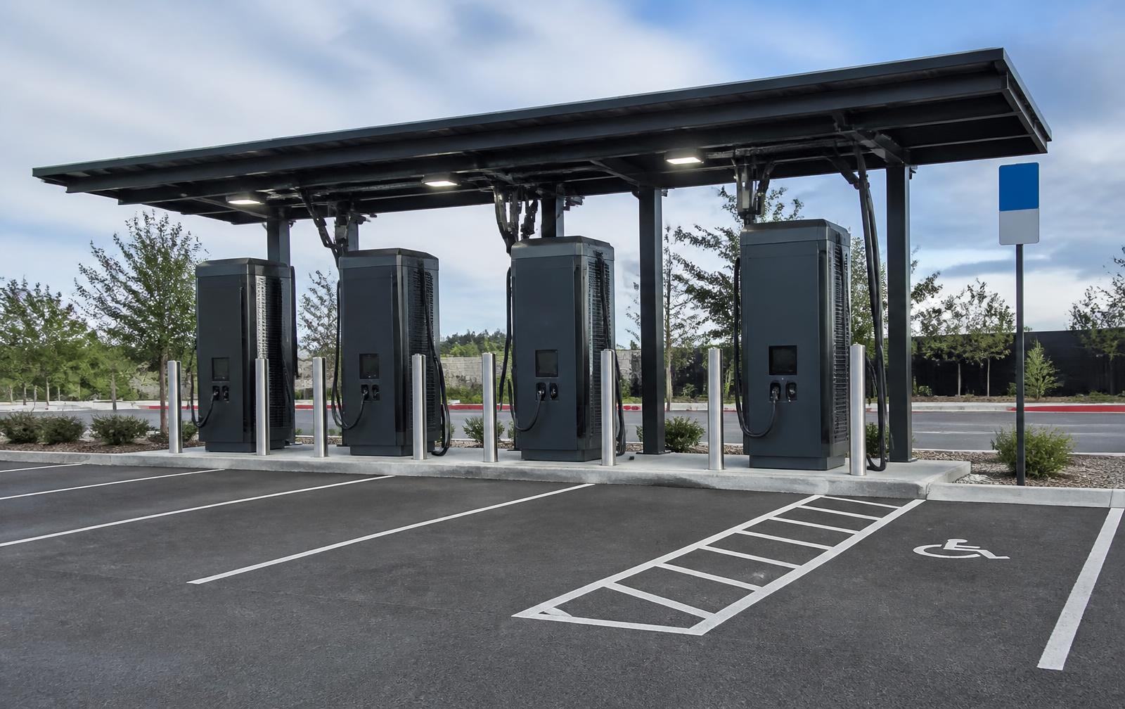 Representative illustration of commercial EV charging infrastructure